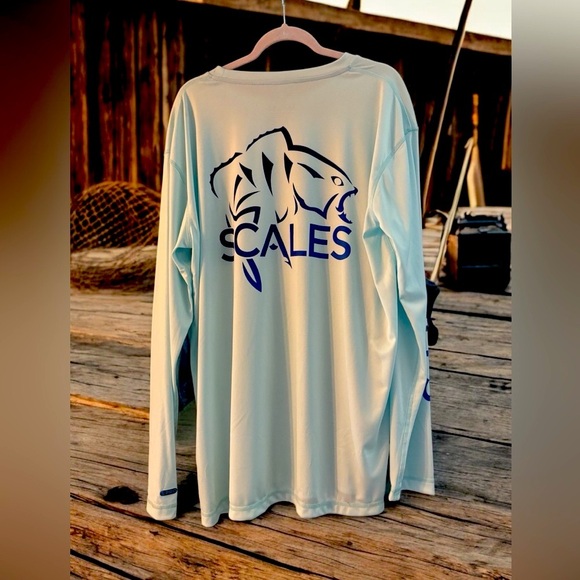 Scales Long Sleeve Crew Neck Performance Fishing Shirt. Size 2XL. - Picture 4 of 7